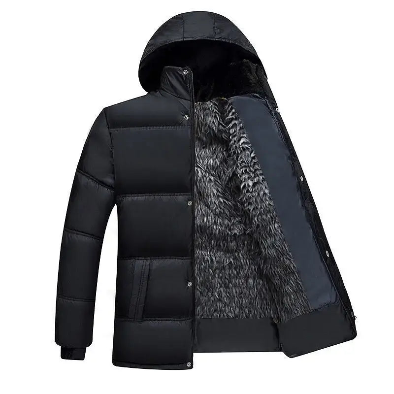 Men's Thermal Fleece-Lined Hooded Puffer Jacket