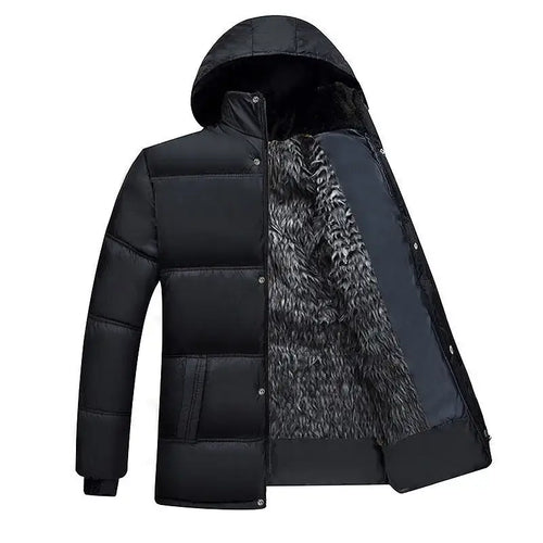 Men's Thermal Fleece-Lined Hooded Puffer Jacket