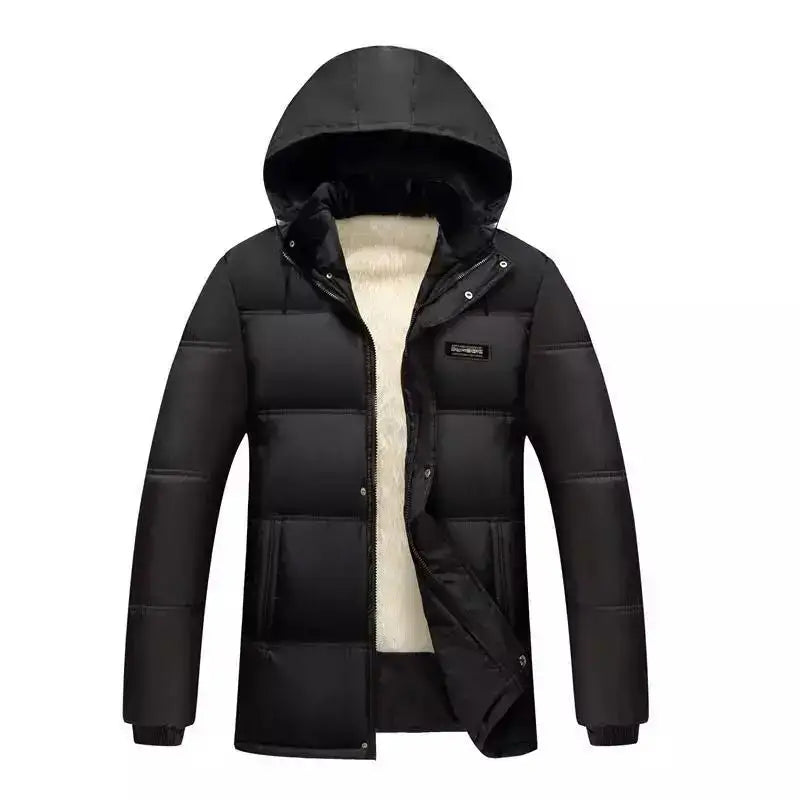 Men's Thermal Fleece-Lined Hooded Puffer Jacket