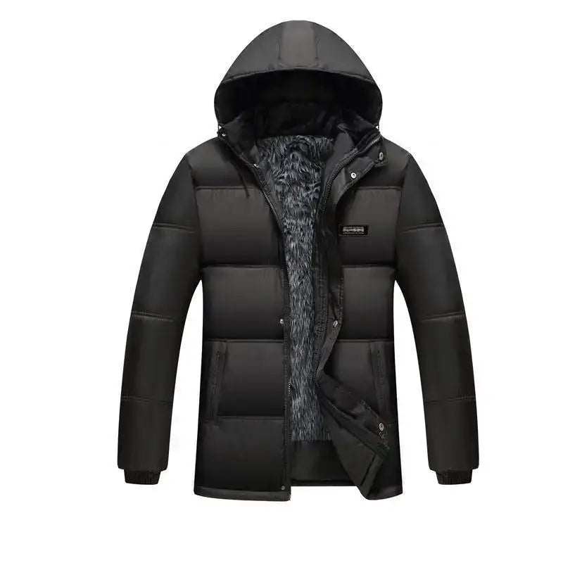 Men's Thermal Fleece-Lined Hooded Puffer Jacket