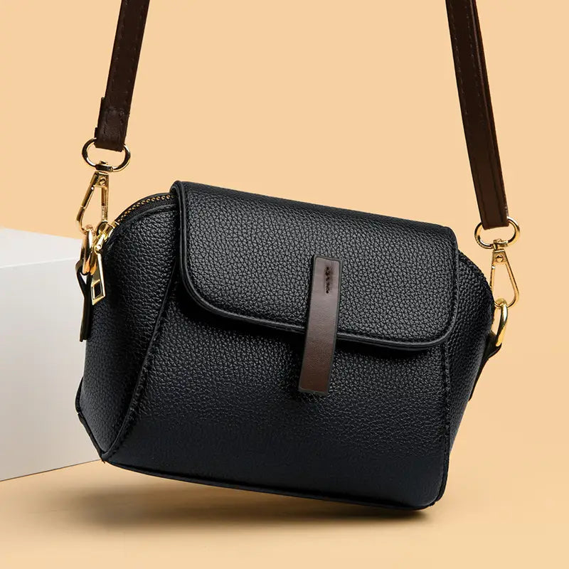 Elegant Black Crossbody Sling Bag with Adjustable Strap