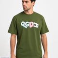 Men Green Printed Cotton T-Shirt Round Neck