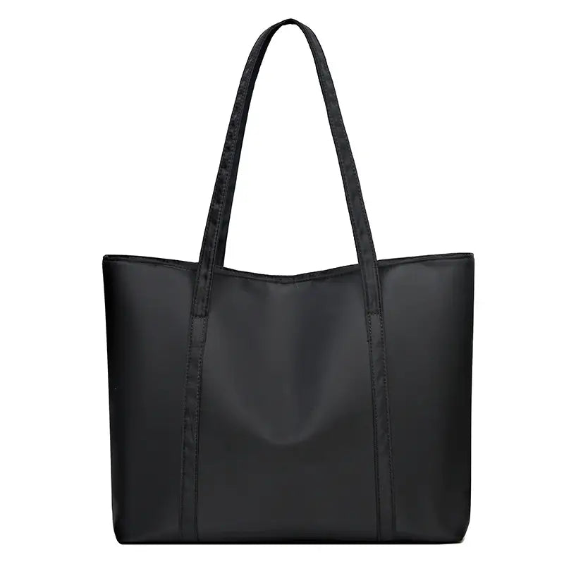 Minimalist Large Capacity Black Tote Bag for Work, Travel & College