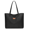 Minimalist Large Capacity Black Tote Bag for Work, Travel & College
